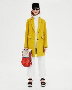 Manteau garçonne Zara Jaune