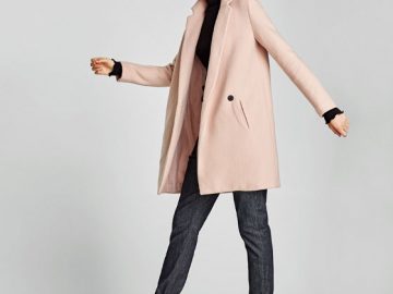 Manteau rose poudré ZARA